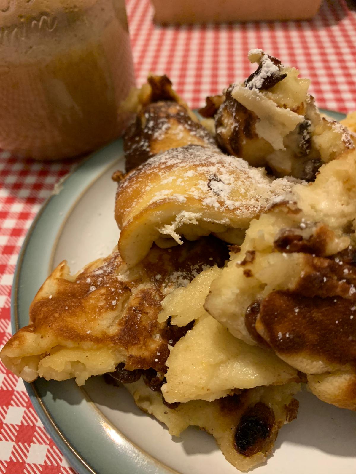 Kaiserschmarrn- famous Austrian dessert- fluffy pancake ripped in pieces  with home-made Applesauce. - Cosi Meals